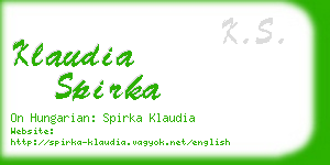 klaudia spirka business card